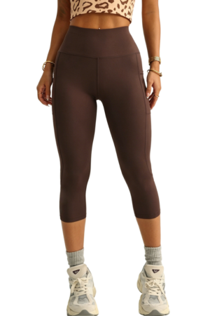 Women's High Waist Side Pocket Capri Yoga Leggings
