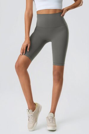 Women High-Rise Hip-Lift Naked-Feel Shaping Yoga Fitness Shorts