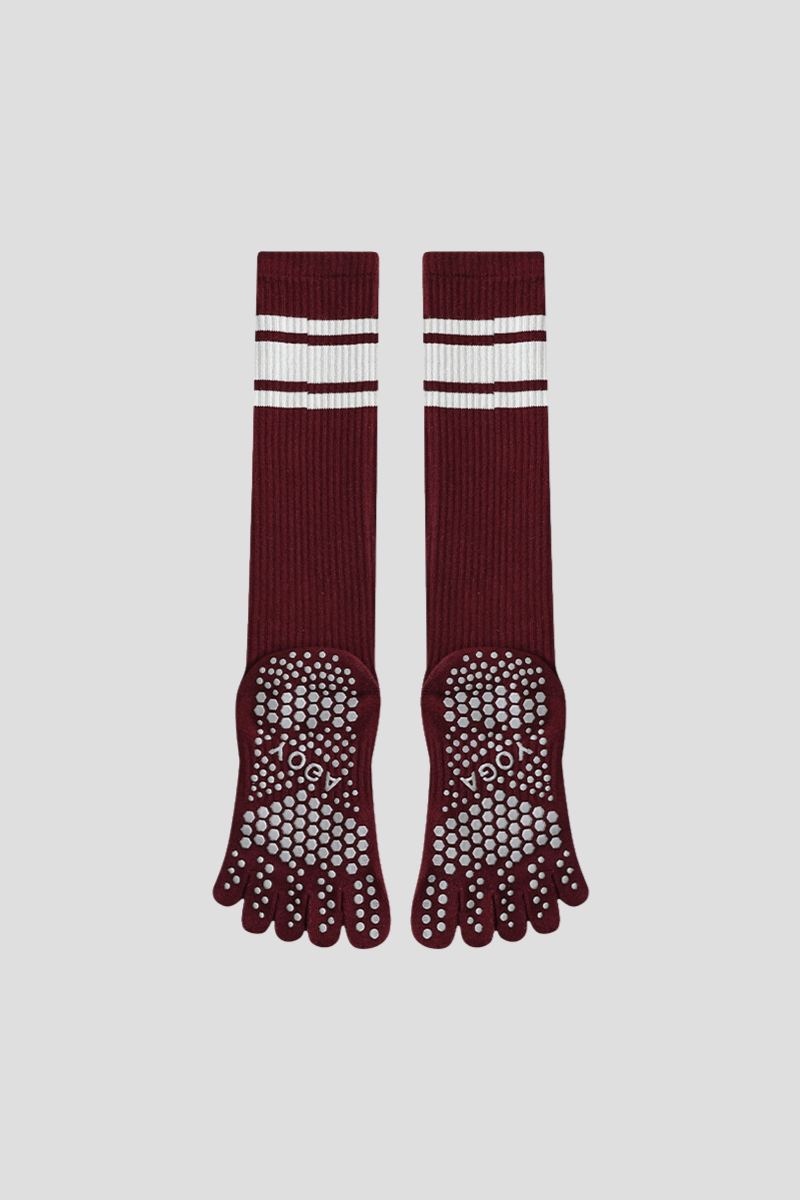 Women's Non-Slip Grip Sole Long Tube Sports Pilates Socks - Image 7