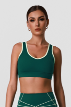 Women's Color Block Cutout Back Sports Bra