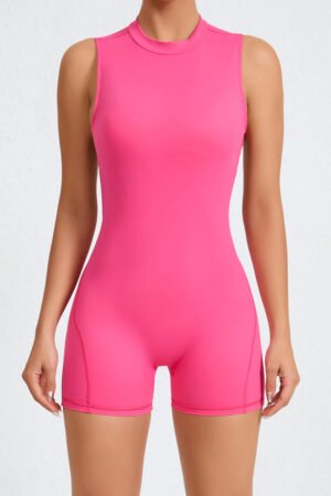 Women Sleeveless Back Hollow Fitness Peach Butt Removable Chest Pad Sports Yoga Bodysuit