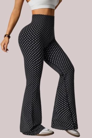 Women's Athletic High Rise Polka Dot Yoga Flare Pant