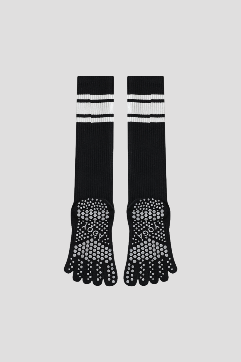 Women's Non-Slip Grip Sole Long Tube Sports Pilates Socks - Image 4