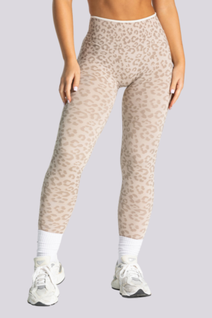 Women's Seamless Contrast Leopard Print Yoga Leggings