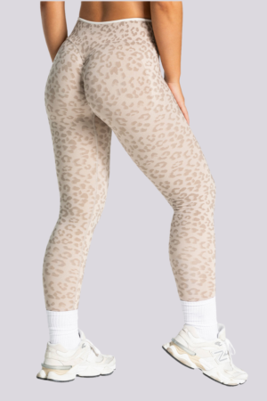 Women's Seamless Contrast Leopard Print Yoga Leggings