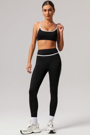 2 Pcs Set High Support Sports Bra + U-shaped waistline Yoga Sports Legging